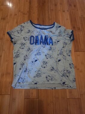 Disney Light Blue & Navy Stitch "OHANA" Graphic Tee